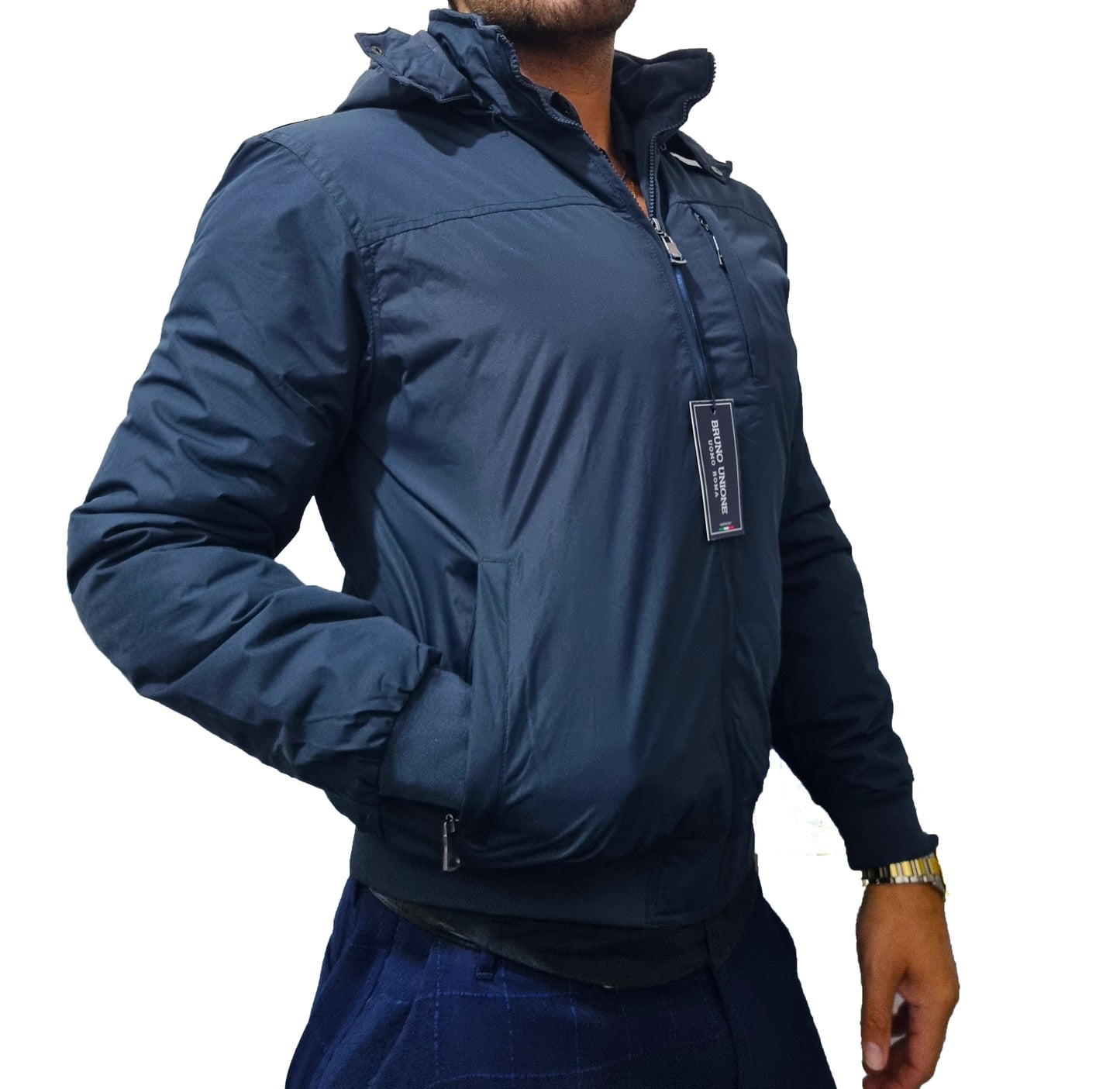 Giubbotto con cappuccio removibile fino a 5XL