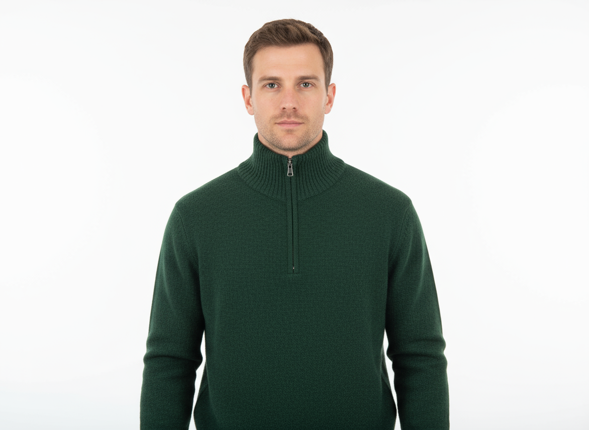 Maglione Lupo zip Pura Lana LAMBSWOOL