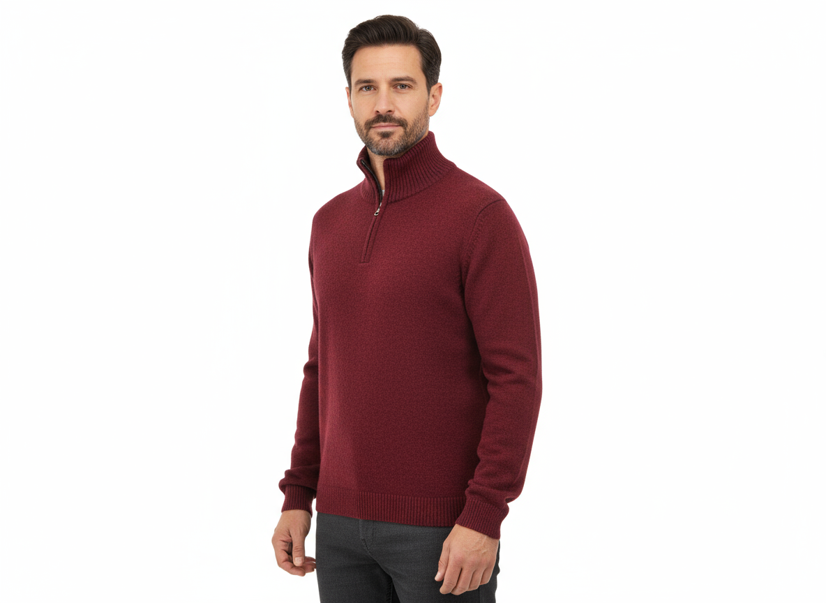 Maglione Lupo zip Pura Lana LAMBSWOOL