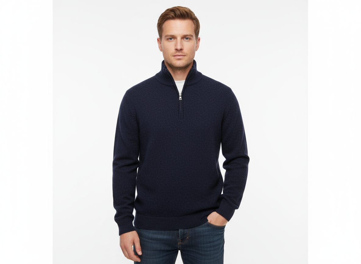 Maglione Lupo zip Pura Lana LAMBSWOOL