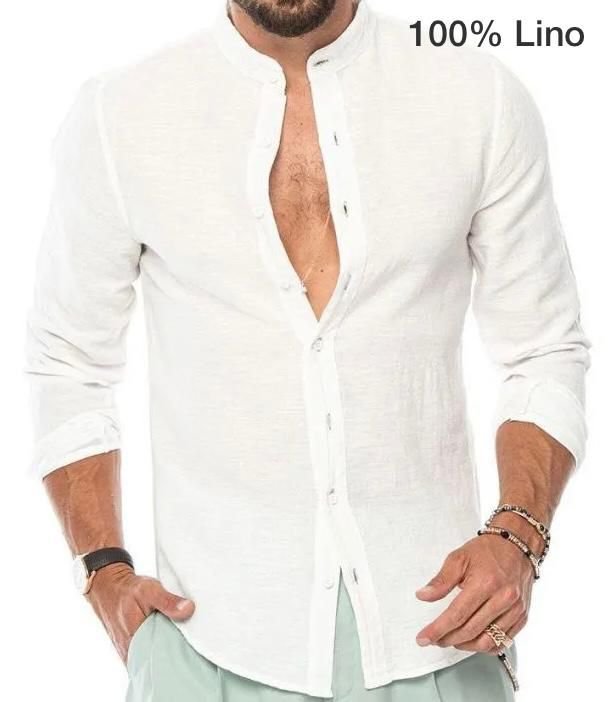 Camicia lino Collo koreana
