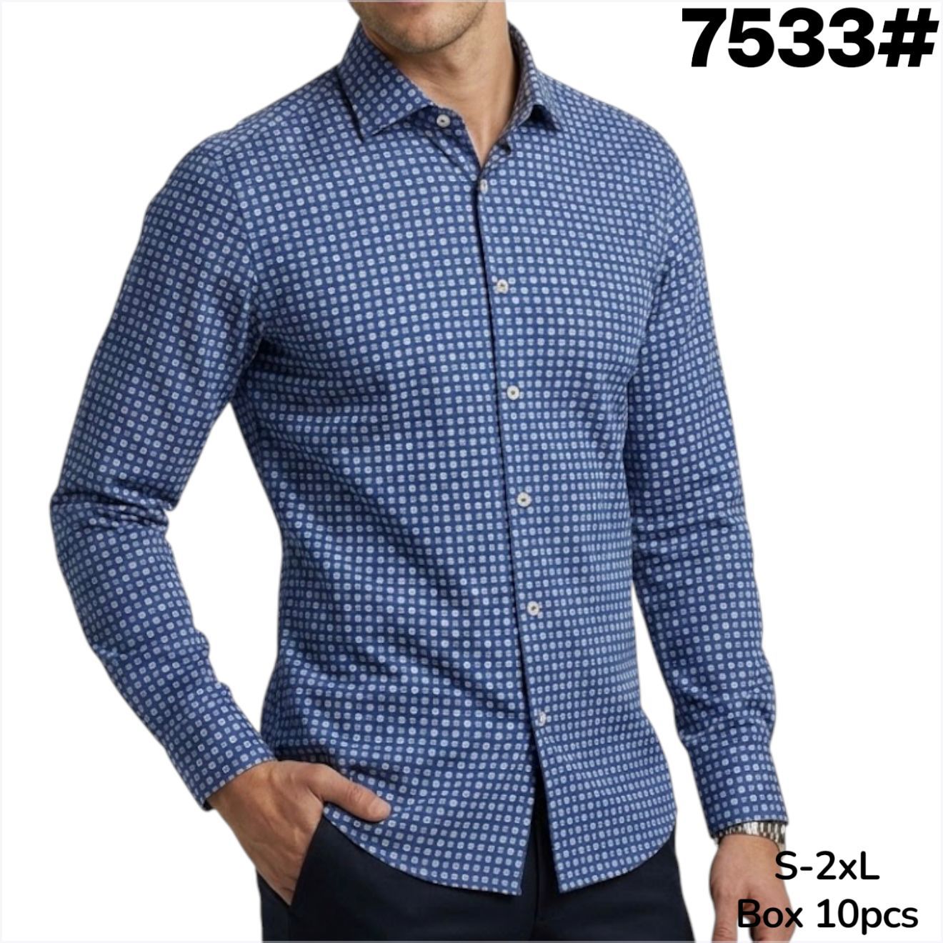 Camicia Slim Fit Fantasia Floreale Elasticizzata