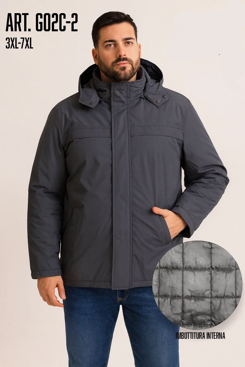 GIUBBOTTO CALIBRATO con cappuccio staccabile 3 colori