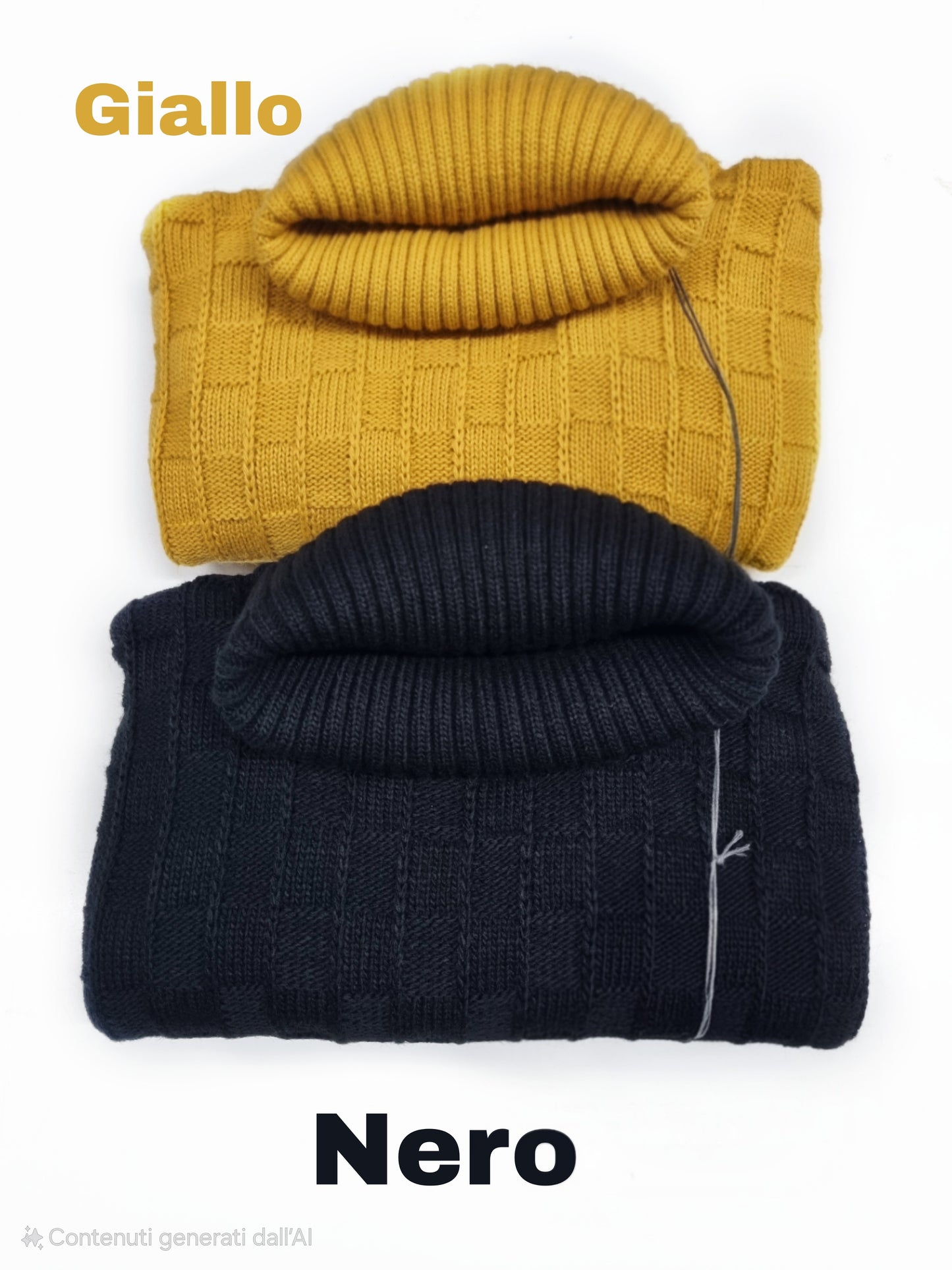 Maglione Dolcevita lana lavorato 6 colori
