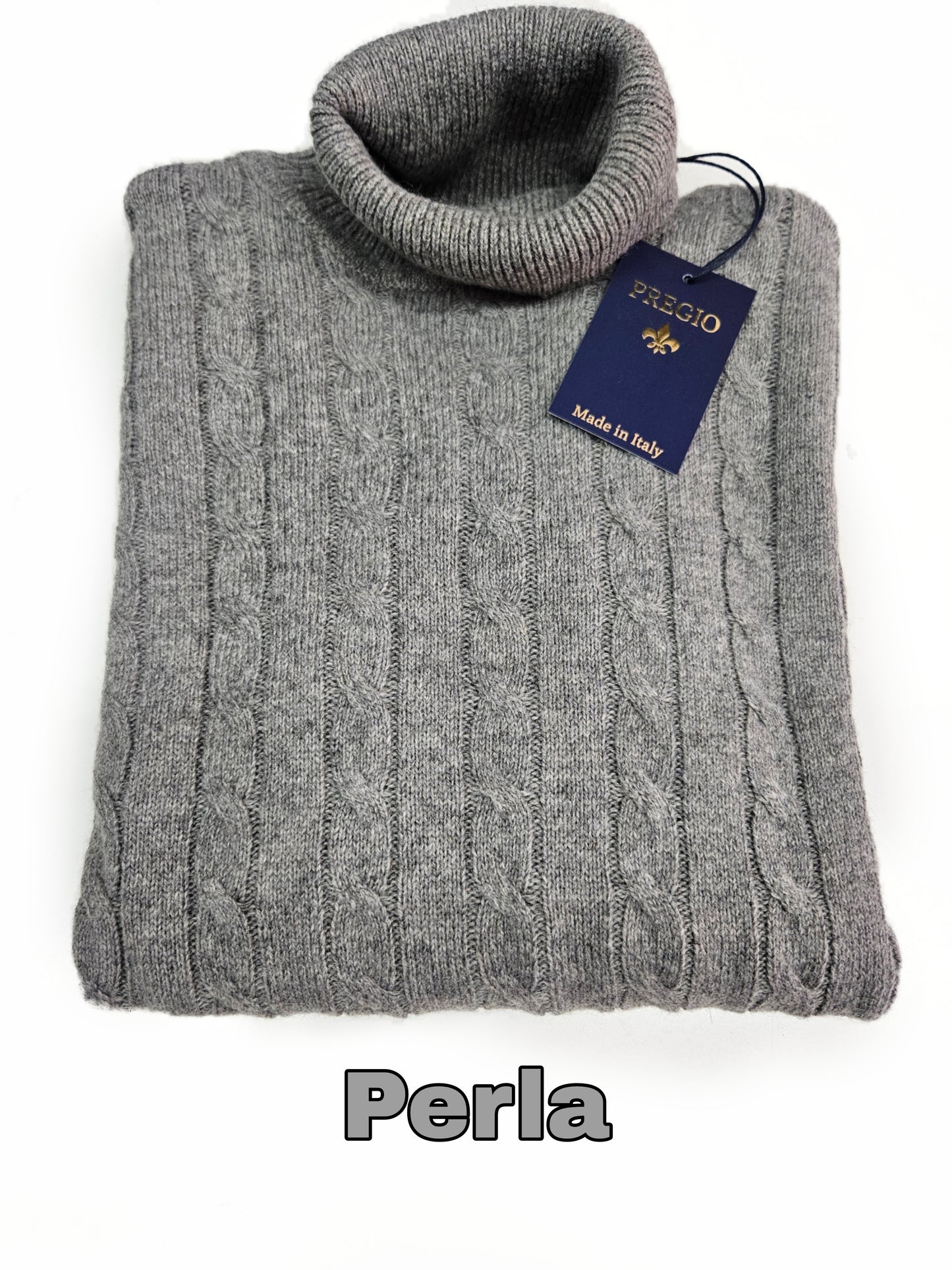 Maglione con trecce Dolcevita