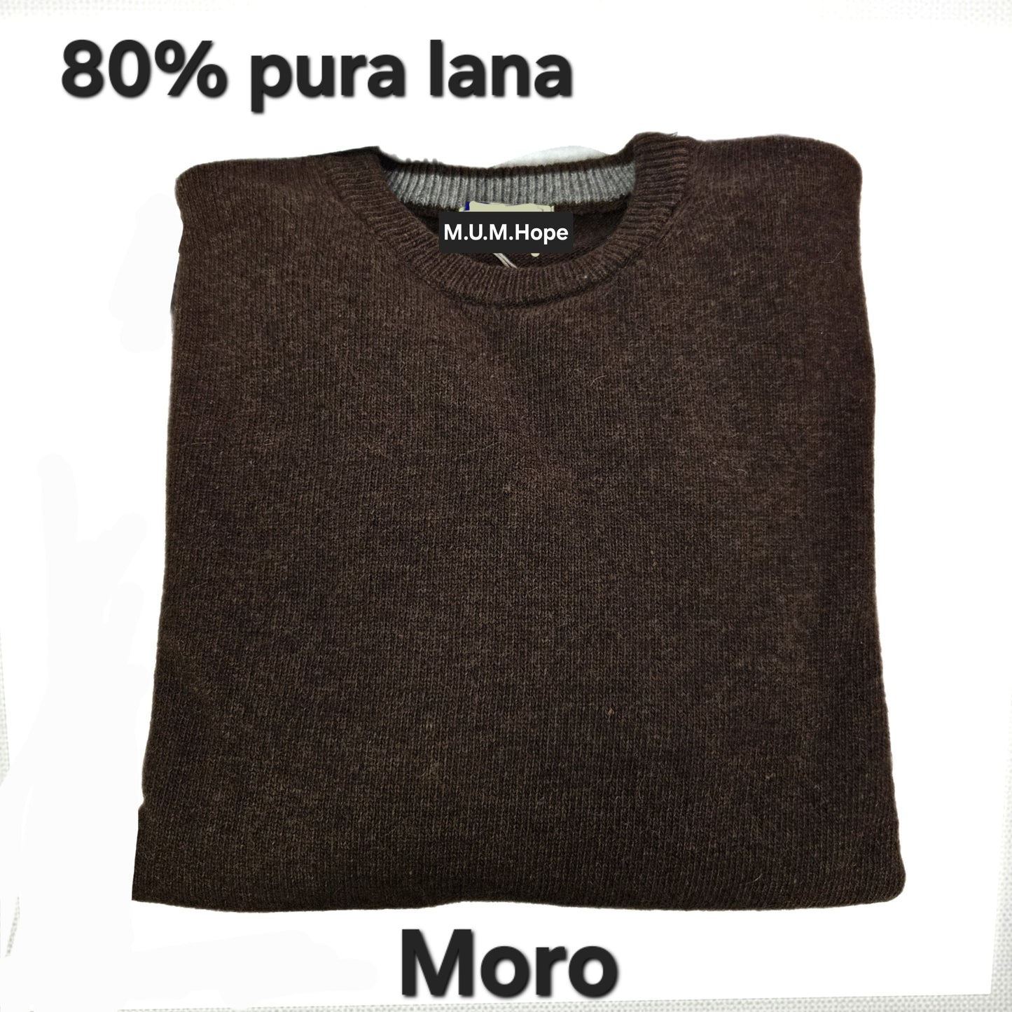 Maglione Girocollo Pura Lana LAMBSWOOL fino a 5XL