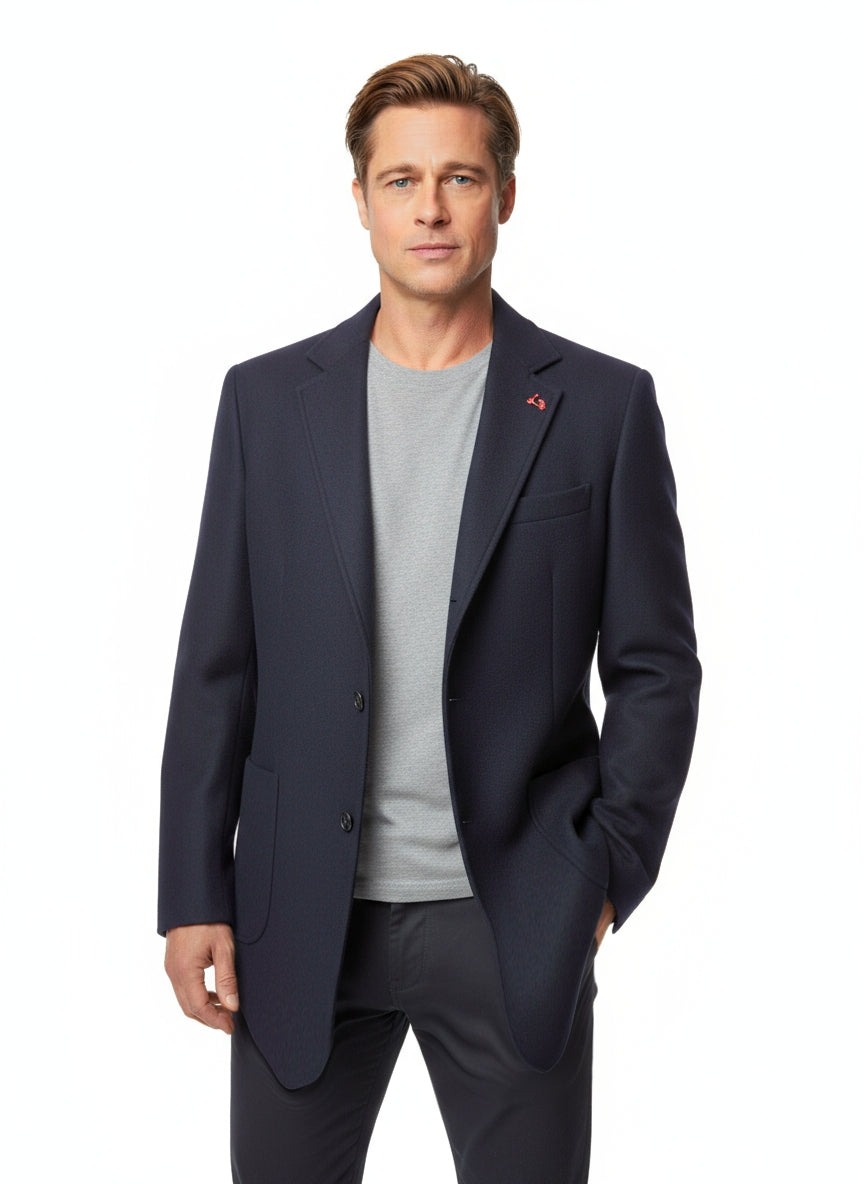 Cappotto tasca a toppa blu