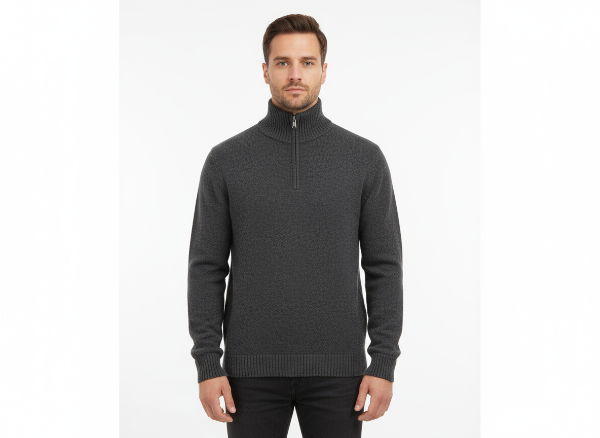 Maglione Lupo zip Pura Lana LAMBSWOOL