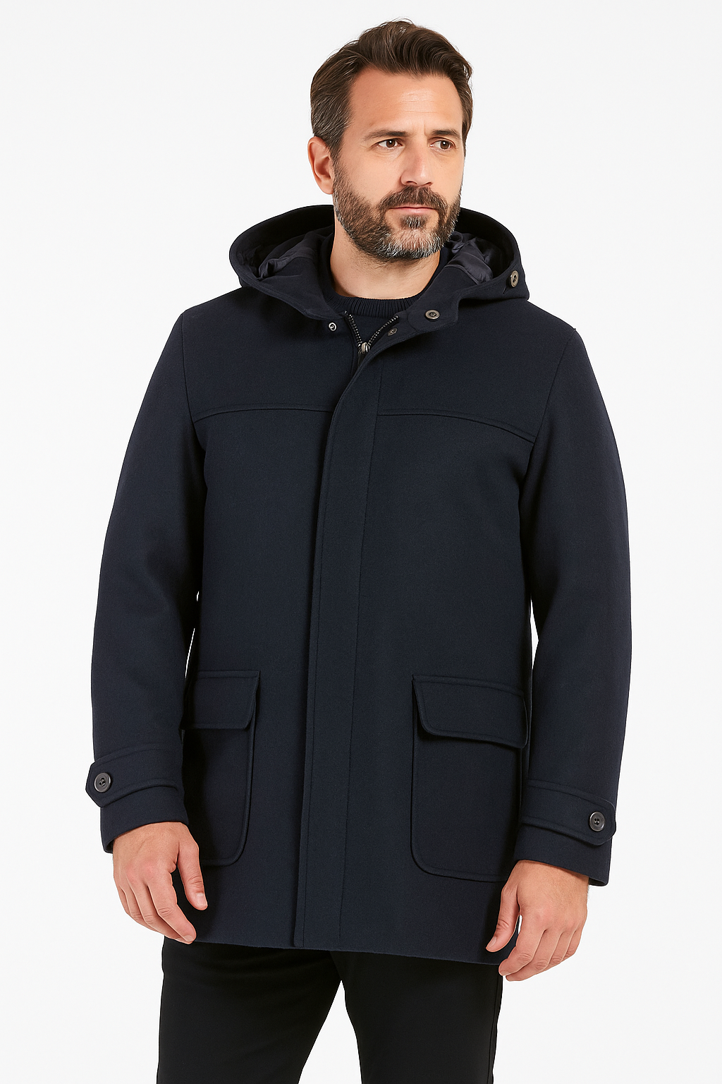 Cappotto con cappuccio blu