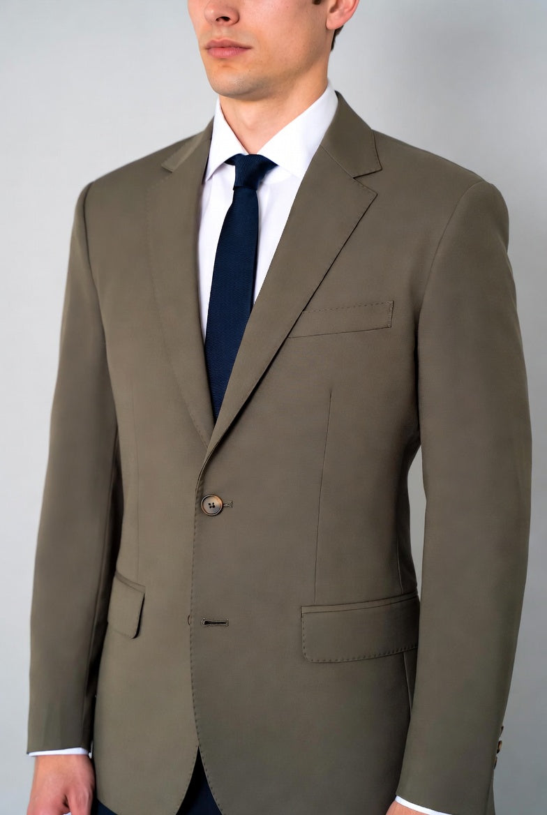 Abito tinta unita Tortora drop 6