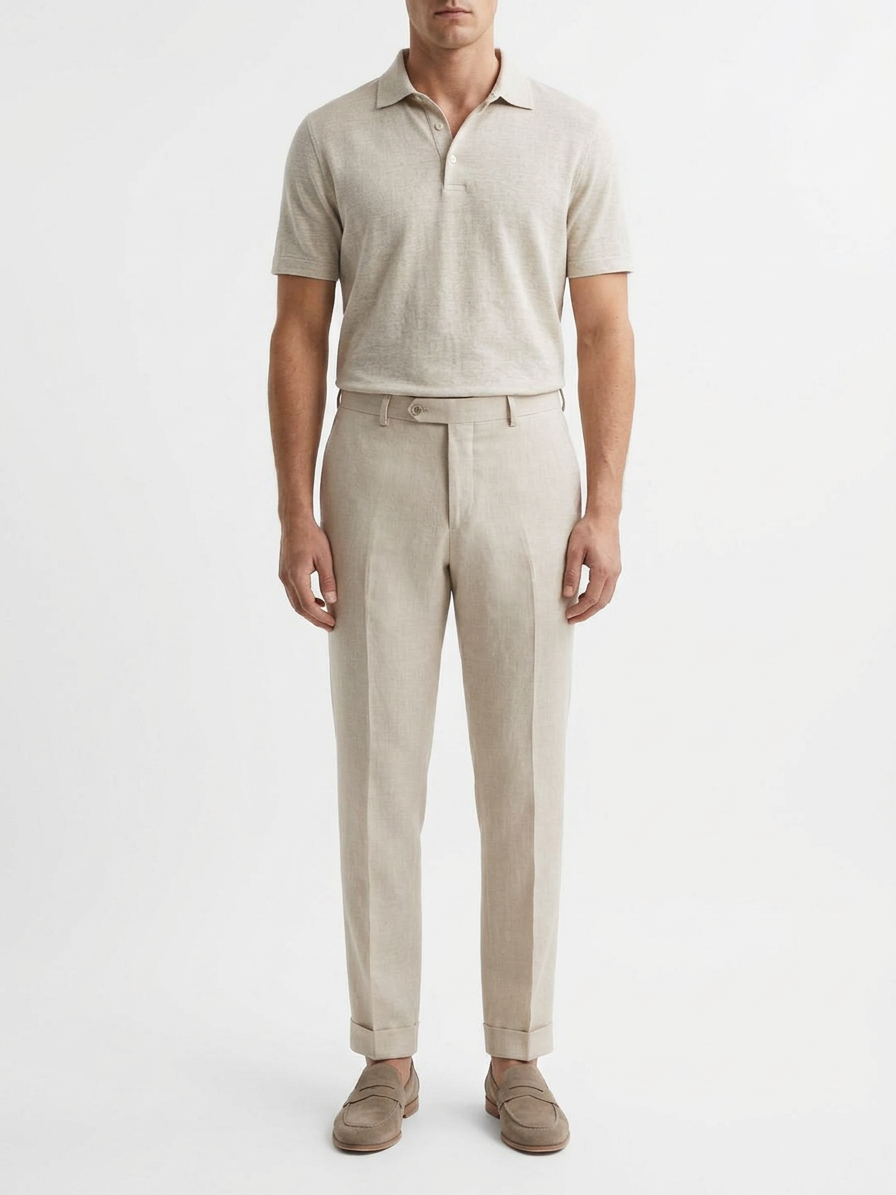 Pantalone lino slim elegante
