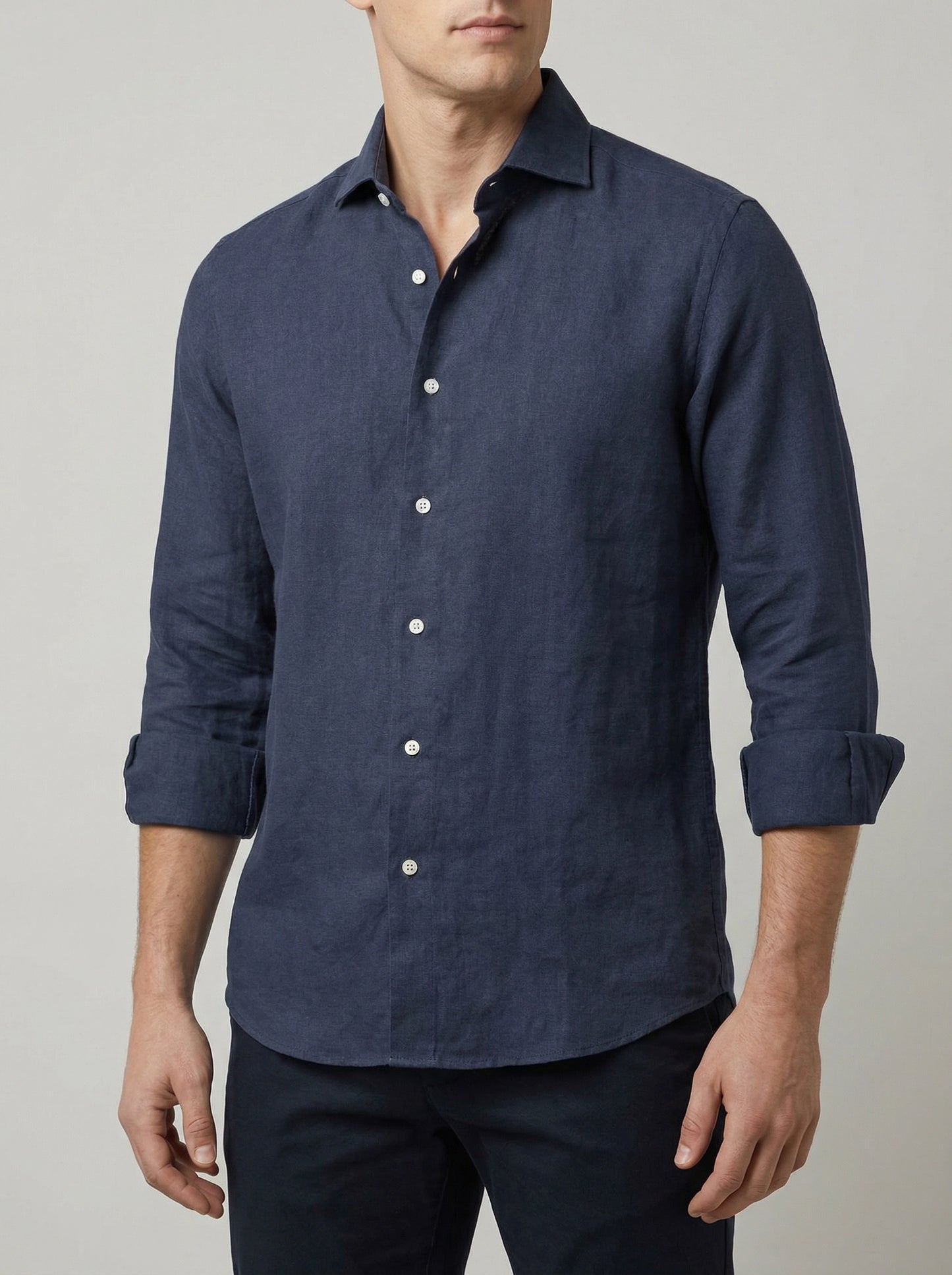 Camicie  lino sartoriali collo classico slimfit tinta unita e rigate