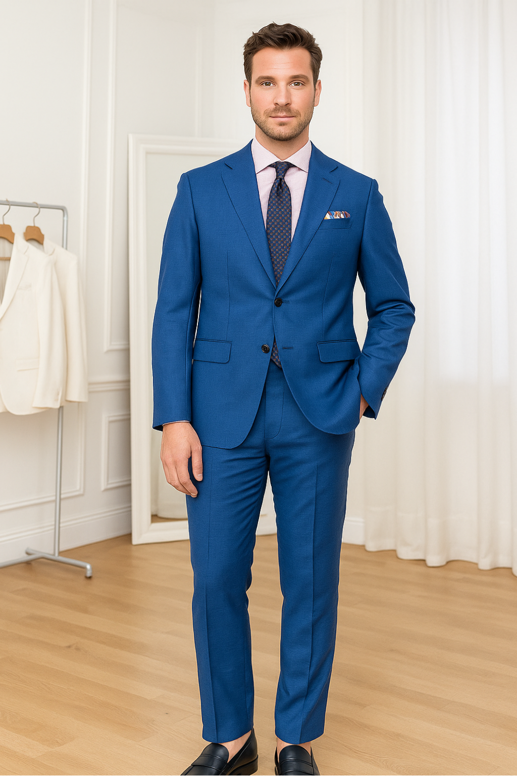 Abito grisaglia blu royal