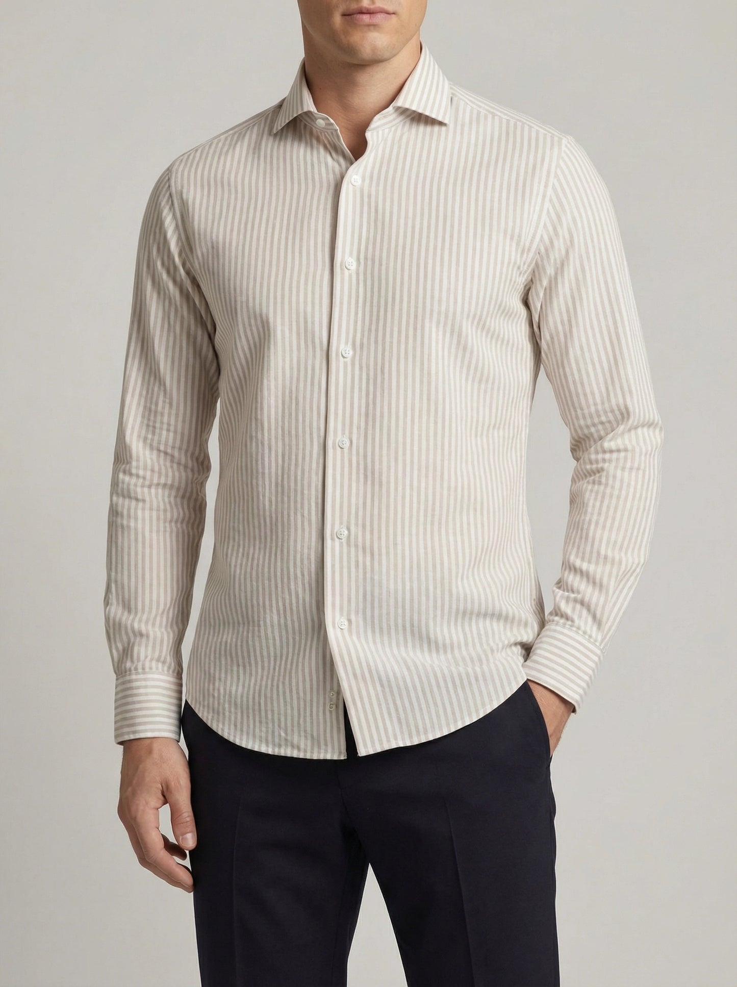 Camicie  lino sartoriali collo classico slimfit tinta unita e rigate