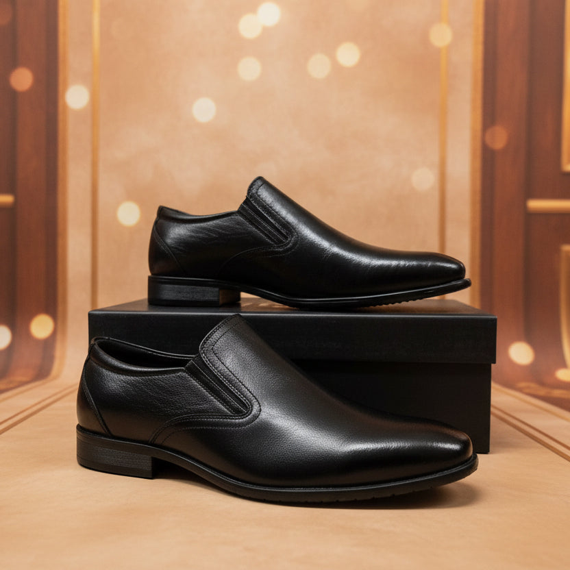 Scarpe Slip-On mocassino Uomo in Pelle Nera  - Made in Italy