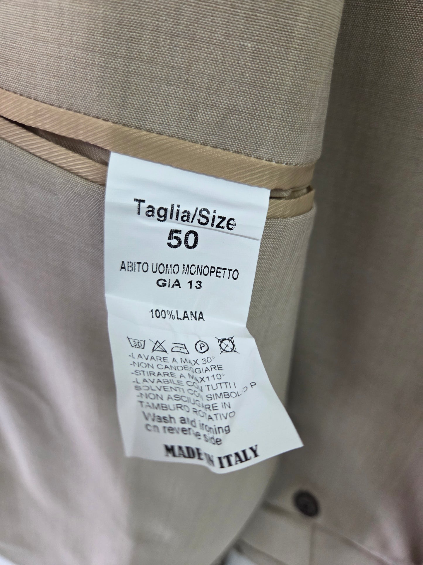 Abito Beige Tasmania 100% lana estivo