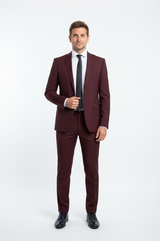 Abito tinta unita bordò