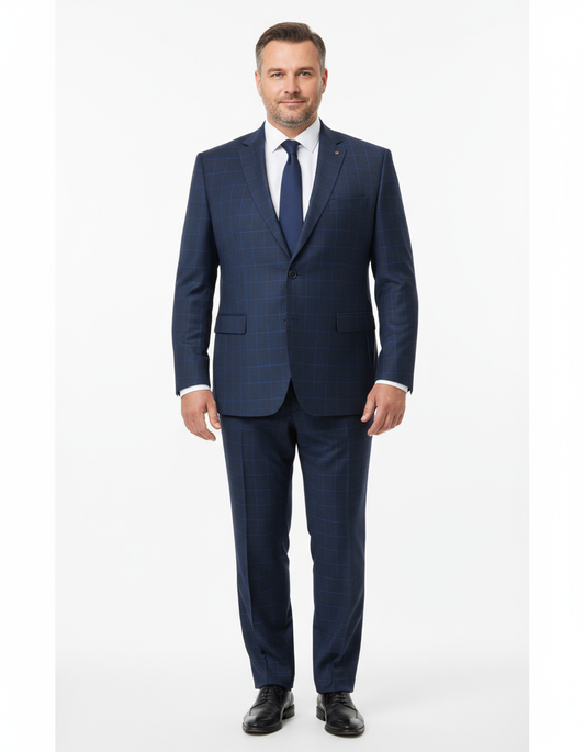 Abito drop 4 comodo taglie forti Blu quadro galles