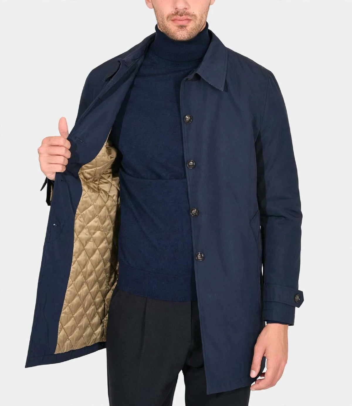 Trench tessuto tecnico modello fay Blu