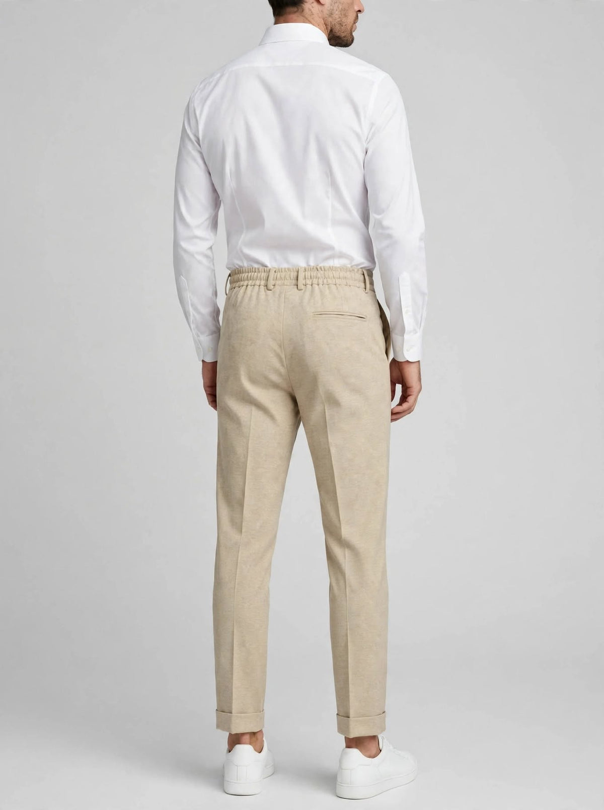 Pantalone classico lana con laccio e pince