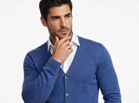 Maglia Cardigan bottoni misto cachemire