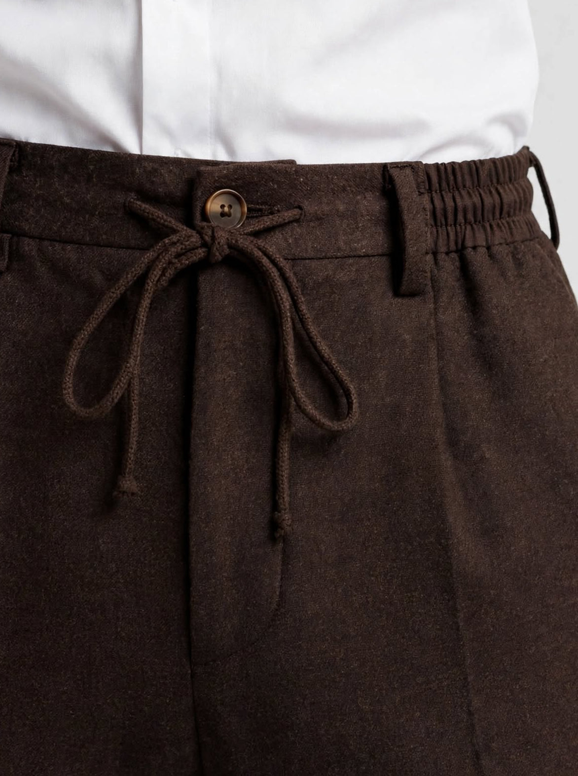 Pantalone classico lana con laccio e pince