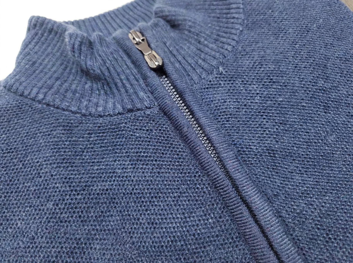 Maglione Uomo Lupetto Zip Chicco di Riso - Lambswool Firenze