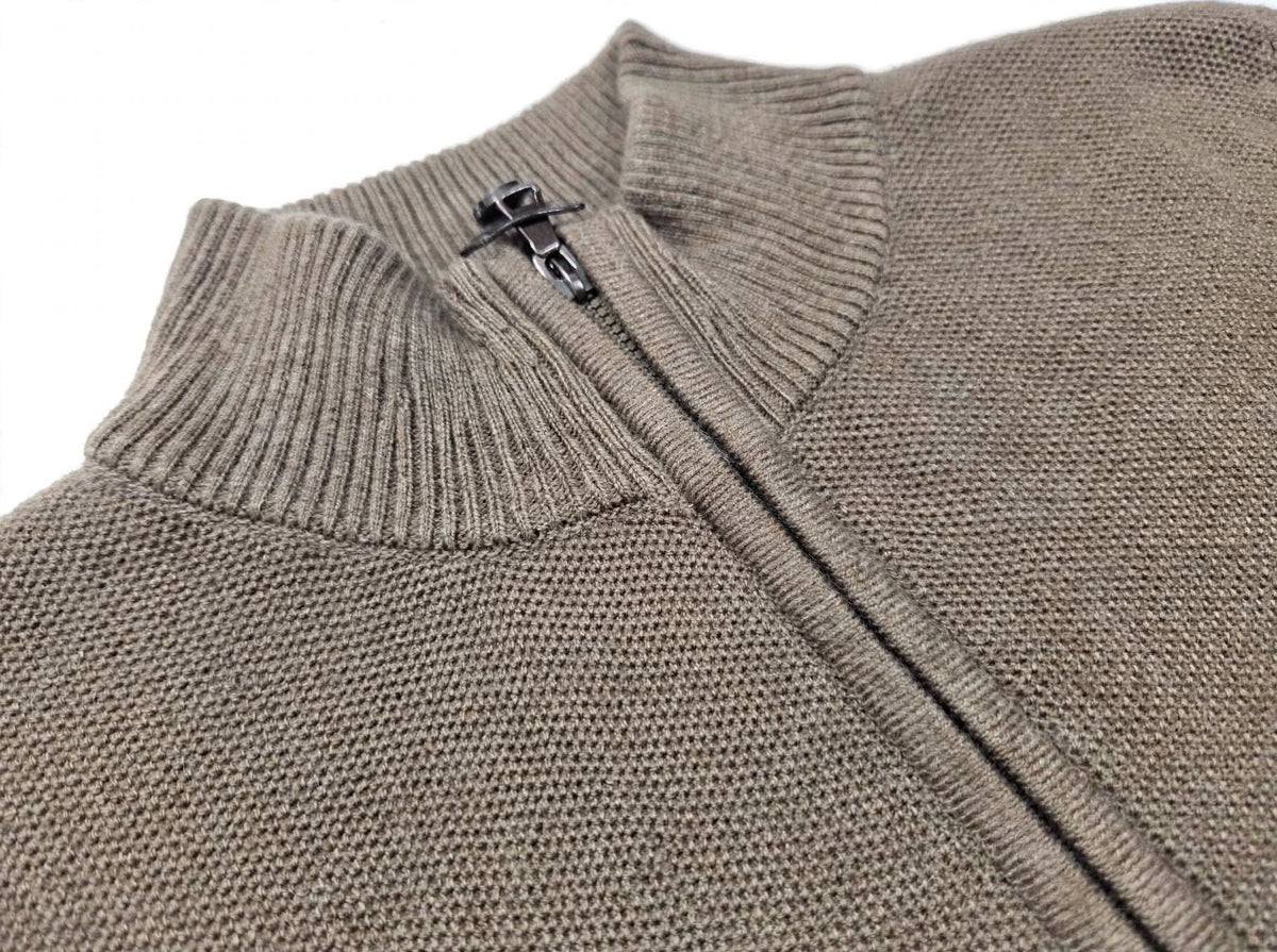 Maglione Uomo Lupetto Zip Chicco di Riso - Lambswool Firenze