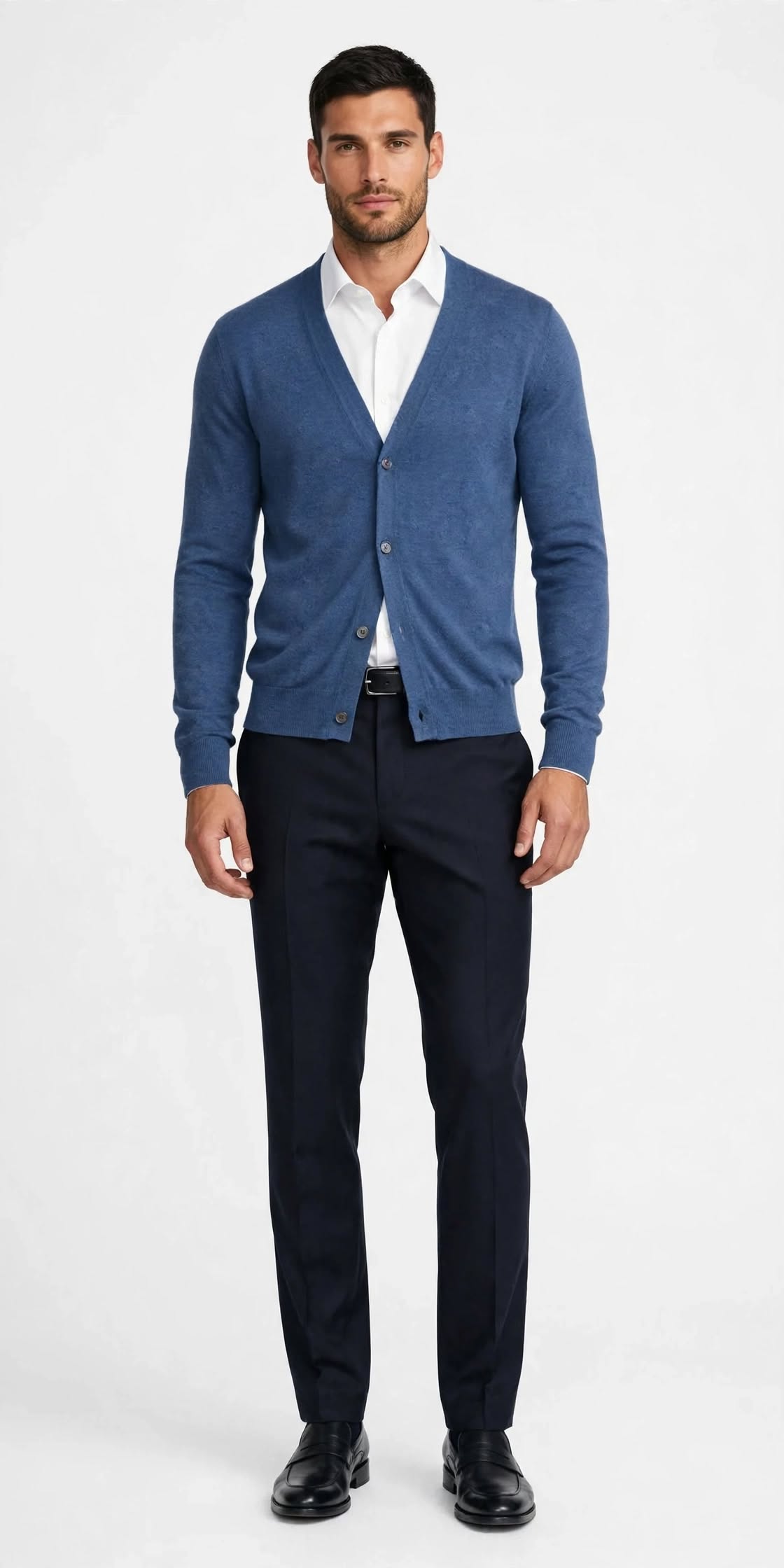 Maglia Cardigan bottoni misto cachemire Jeans