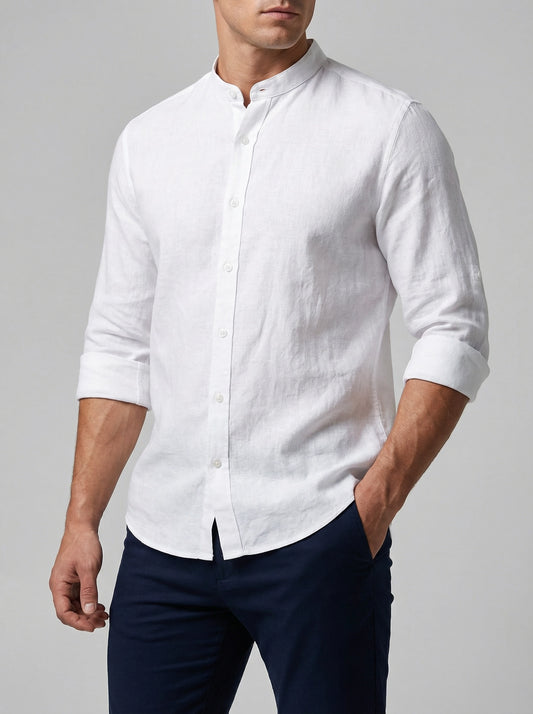 Camicia lino Collo koreana