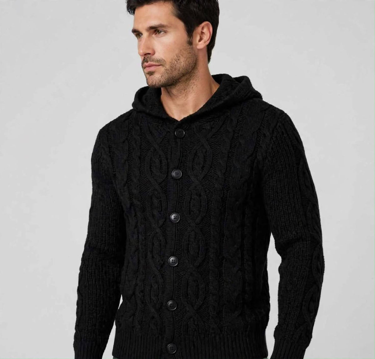 CARDIGAN CON CAPPUCCIO E BOTTONI in 3 colori