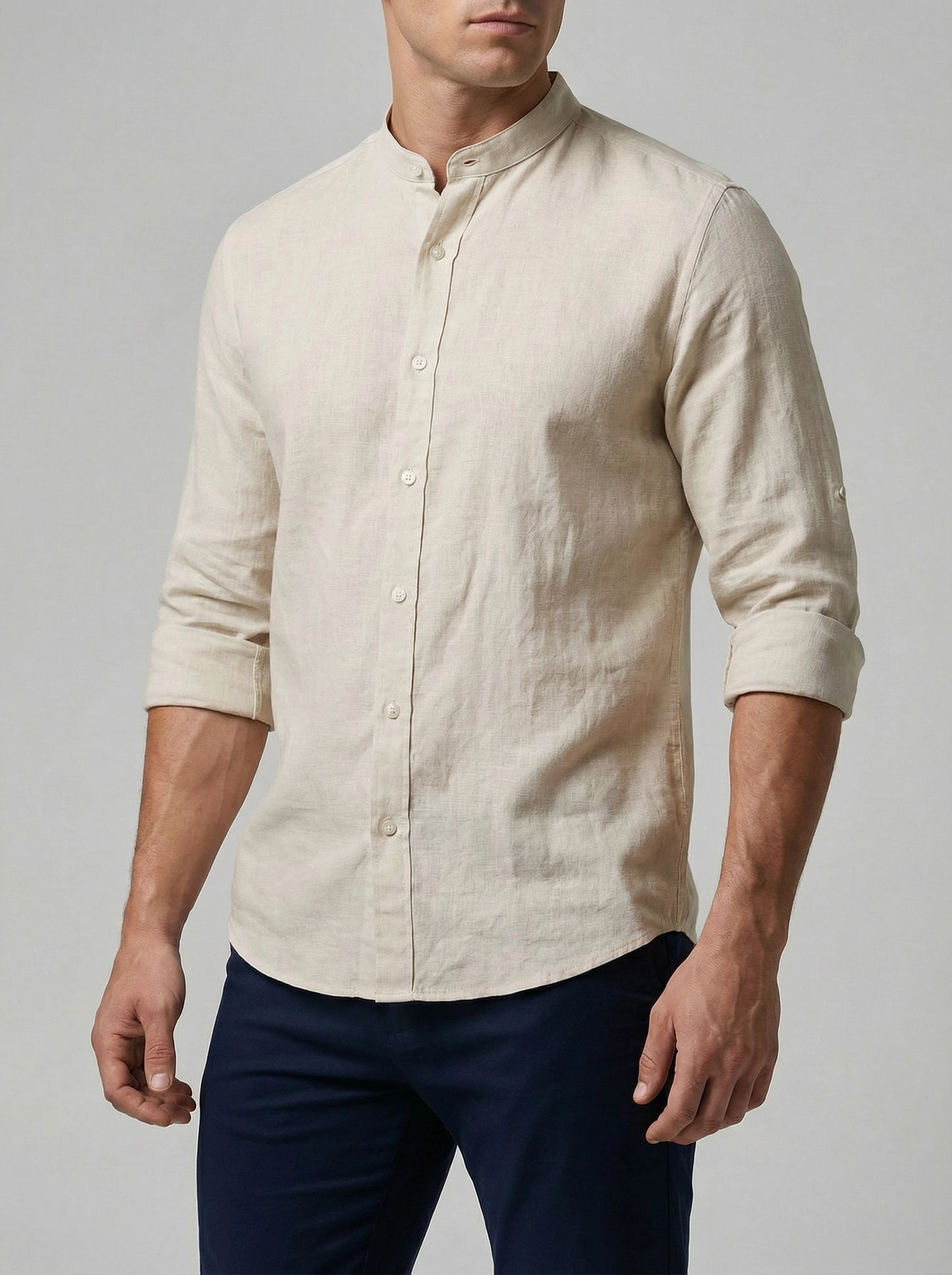 Camicia lino Collo koreana