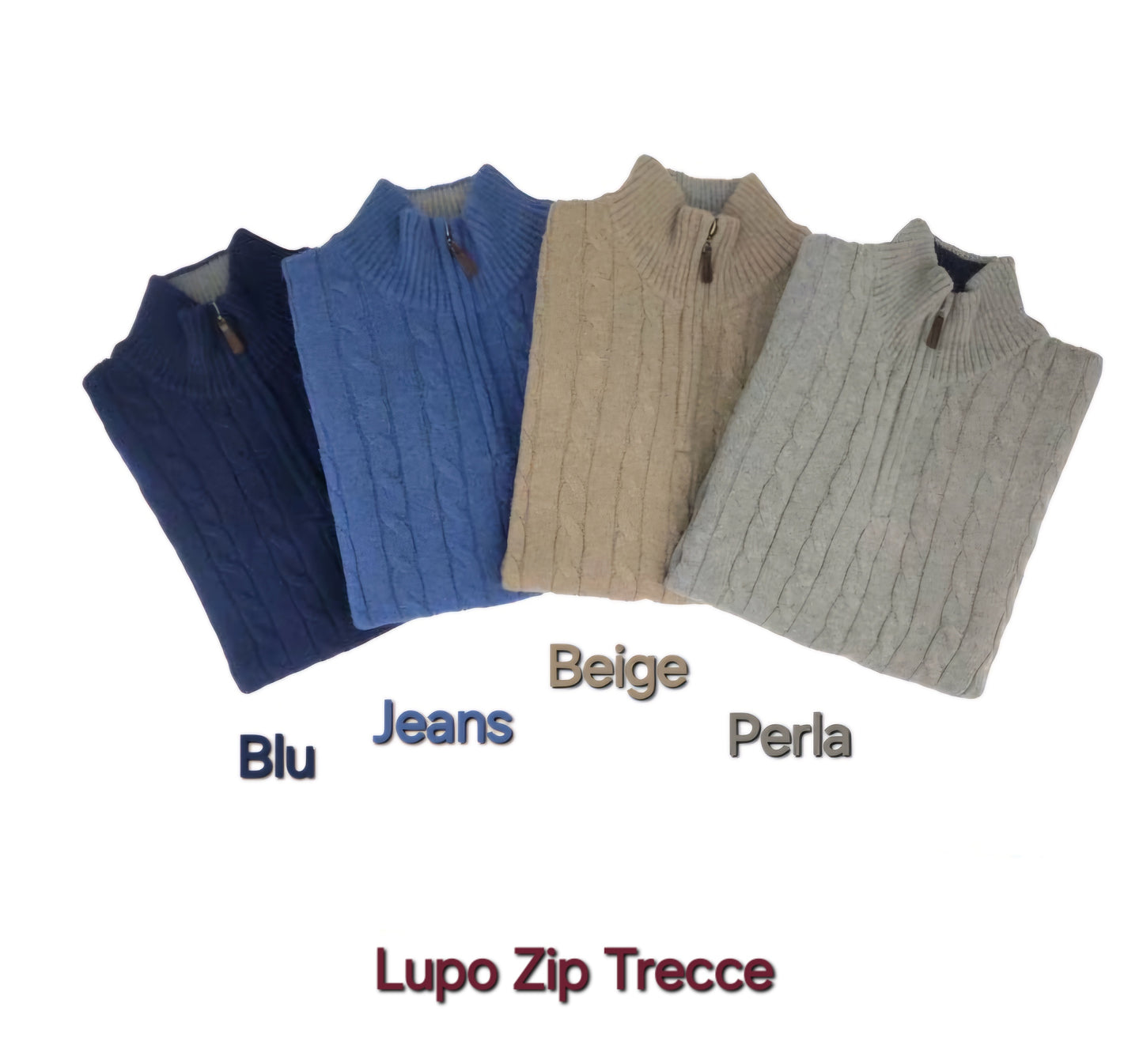 Maglione con trecce Lupo Zip