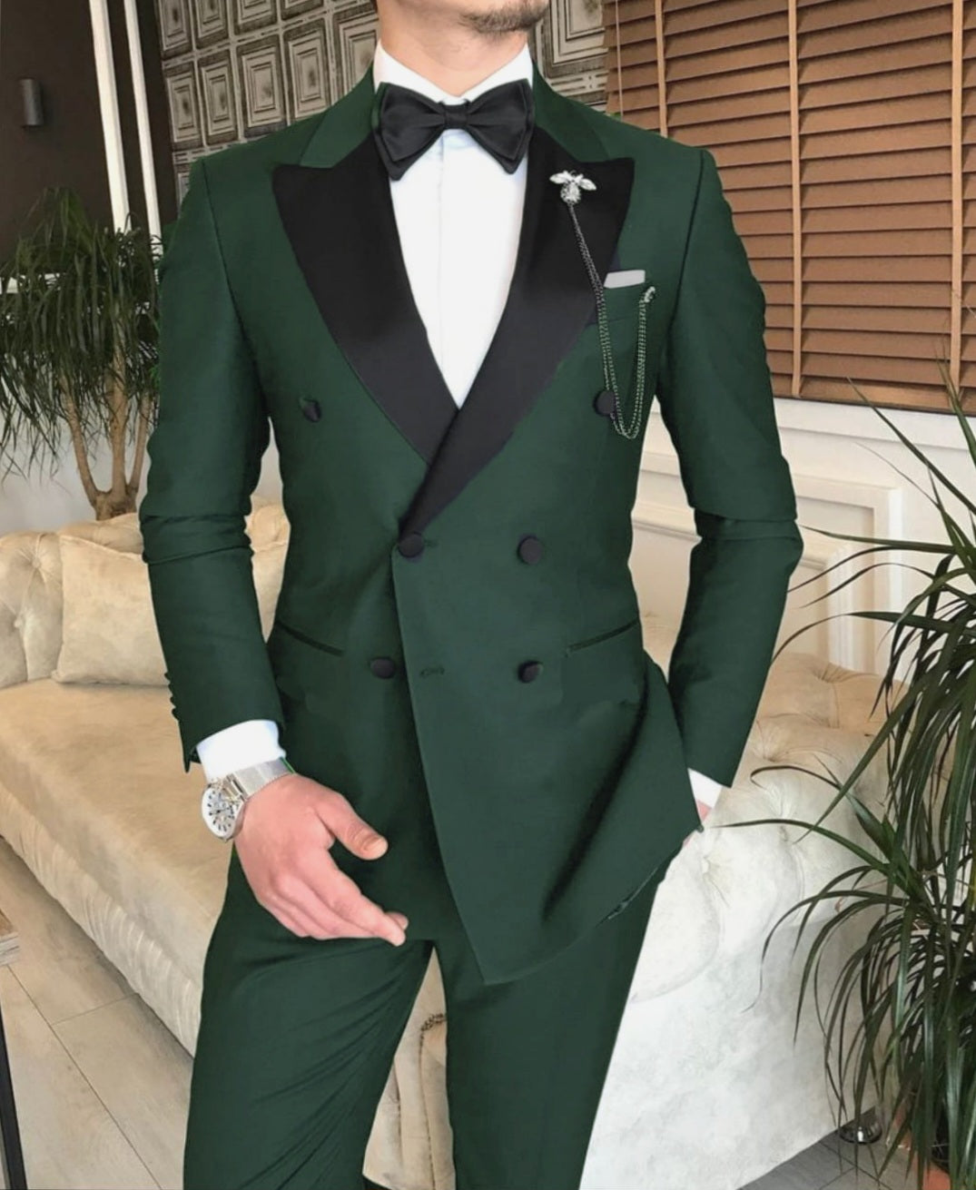 Abito Smoking doppiopetto Verde inglese – Moda Uomo