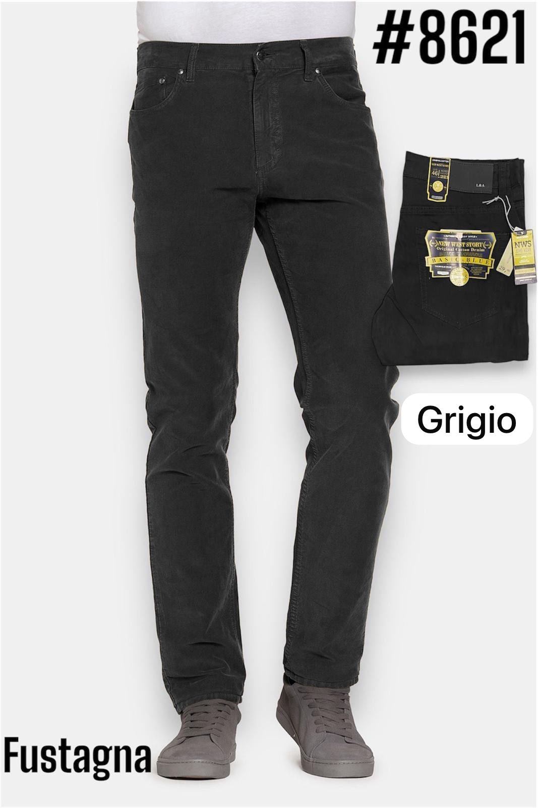 Pantalone chino smerigliato cotone 5 tasche