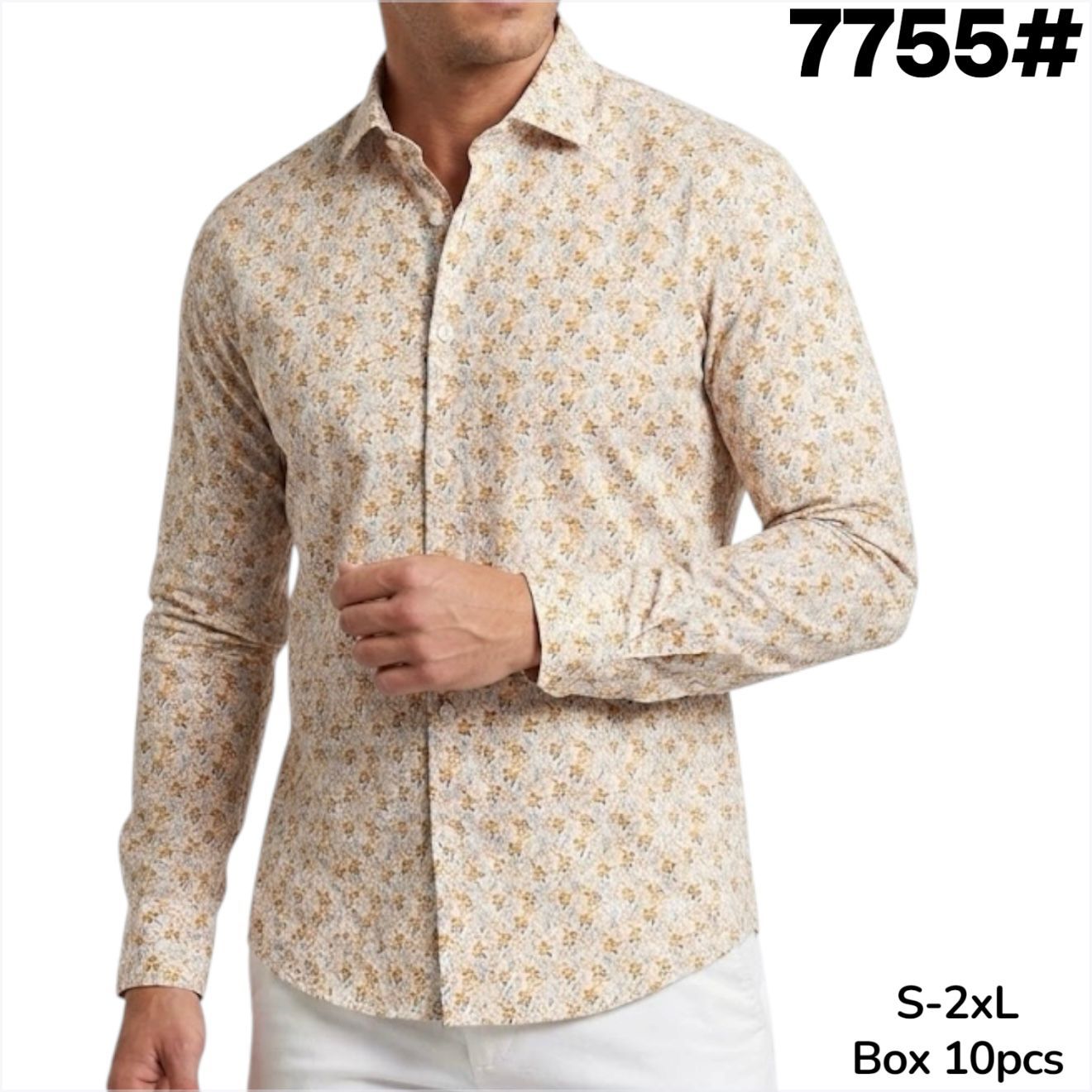 Camicia Slim Fit Fantasia Floreale Elasticizzata