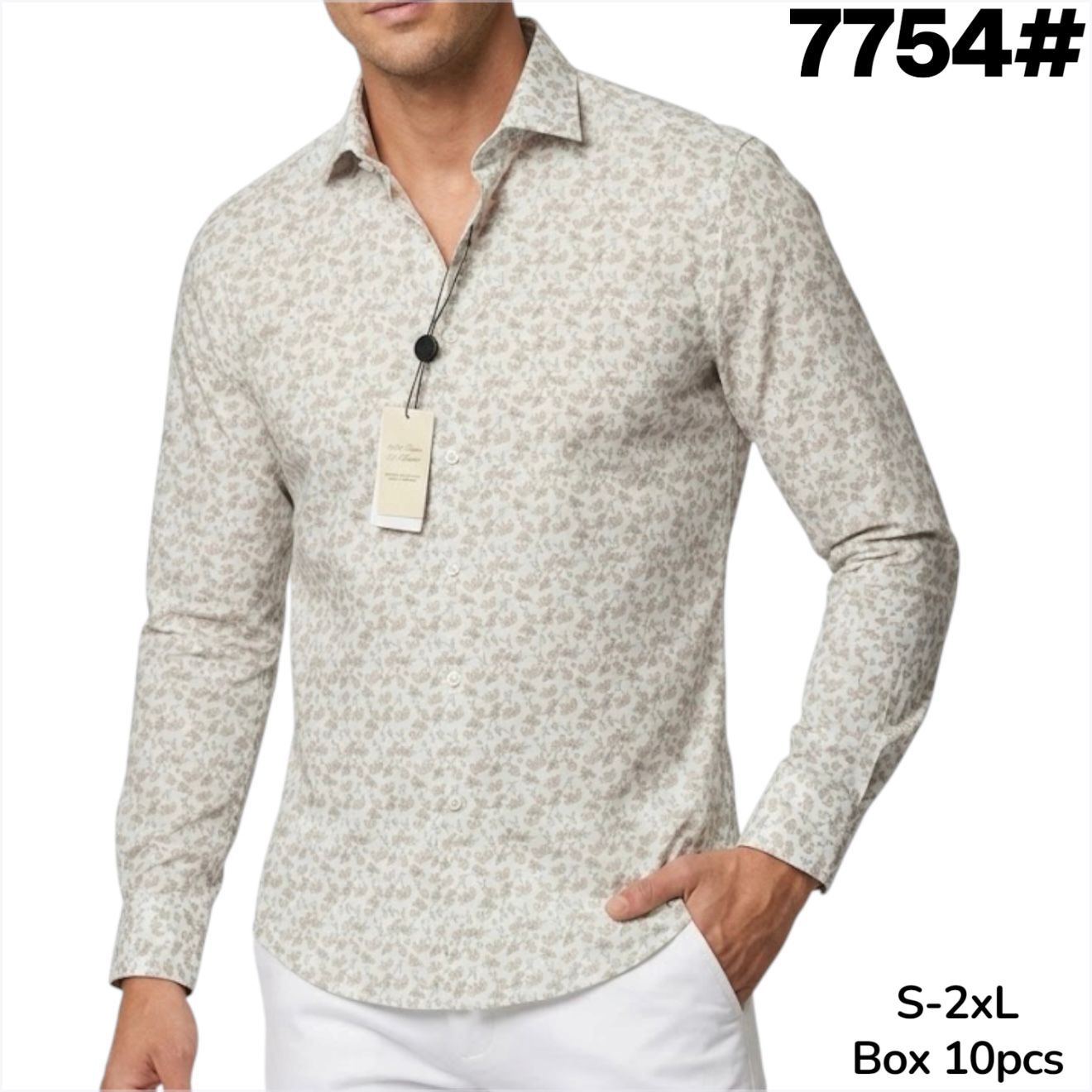 Camicia Slim Fit Fantasia Floreale Elasticizzata