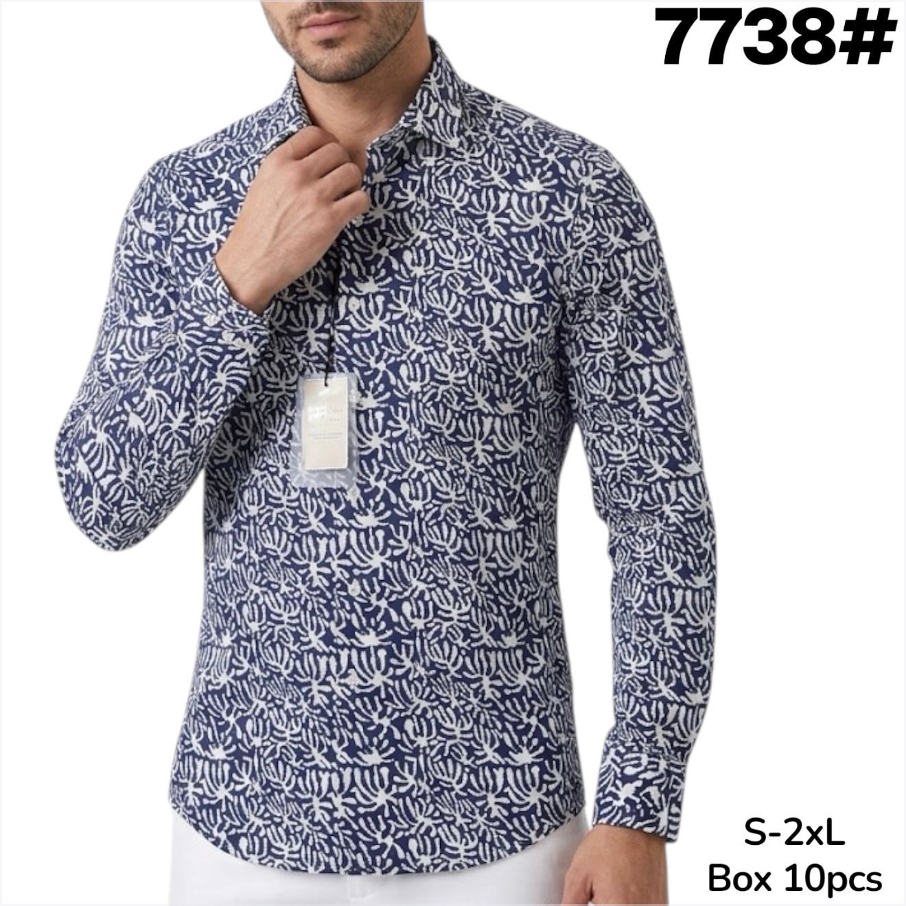 Camicia Slim Fit Fantasia Floreale Elasticizzata