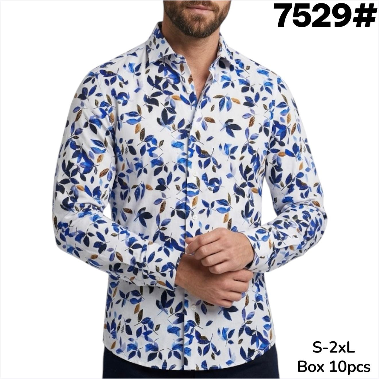 Camicia Slim Fit Fantasia Floreale Elasticizzata