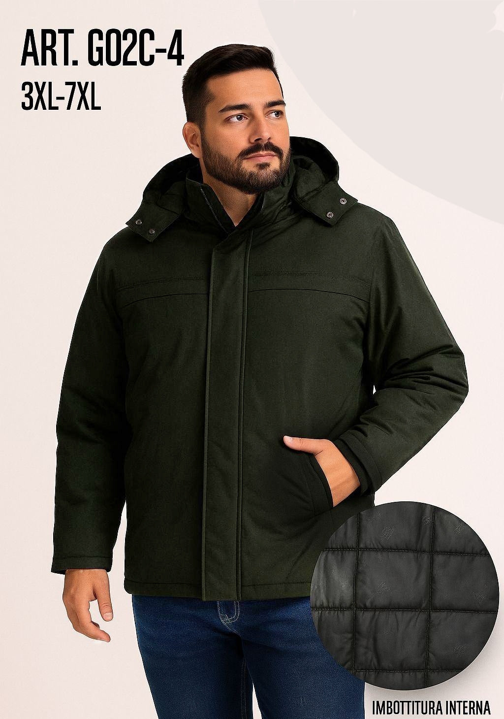 GIUBBOTTO CALIBRATO con cappuccio staccabile 3 colori