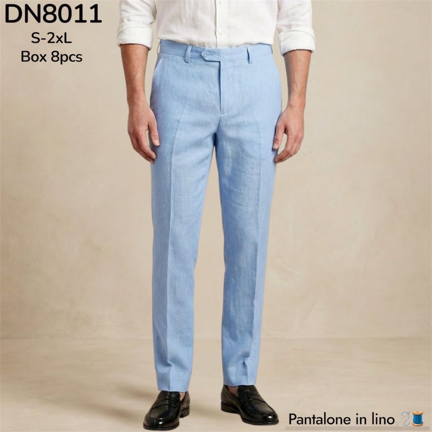 Pantalone lino slim elegante