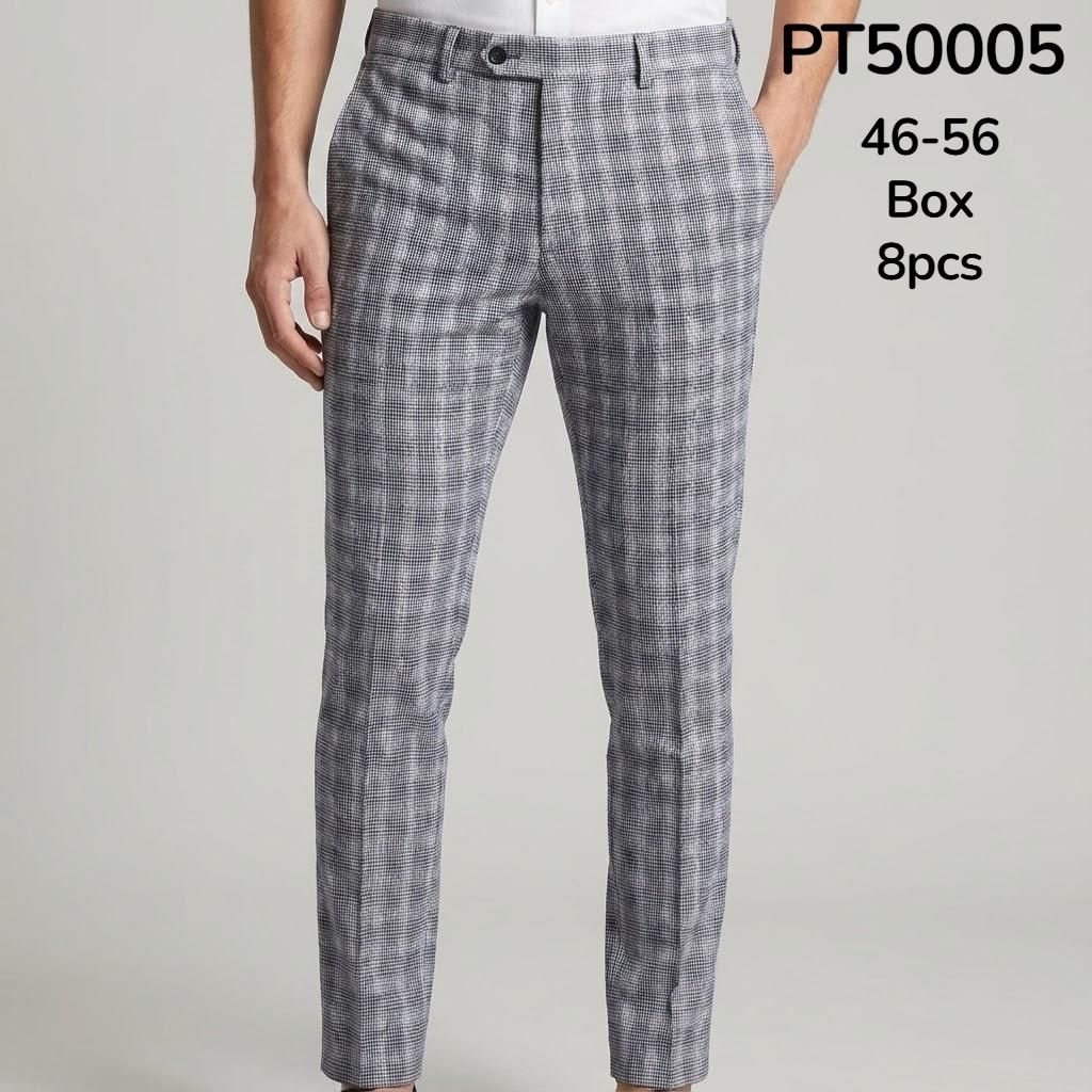Pantalone cotone microfantasia slimfit