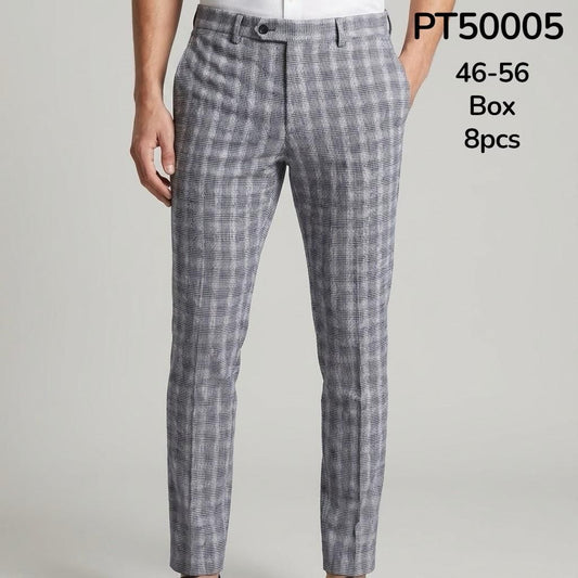 Pantalone cotone microfantasia slimfit