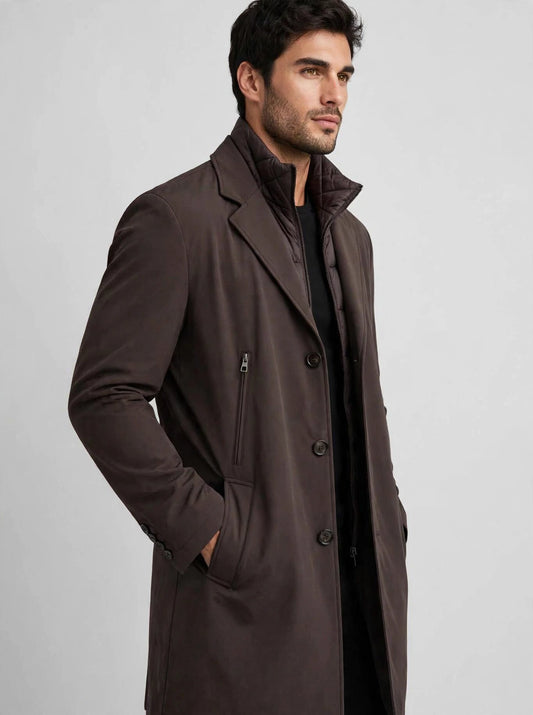 Trench Uomo Invernale Moro con Pettorina fino a taglia 62