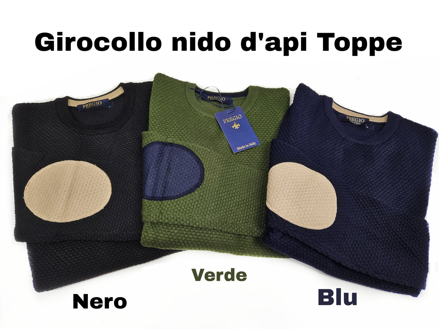 Maglia nido d'api con toppe