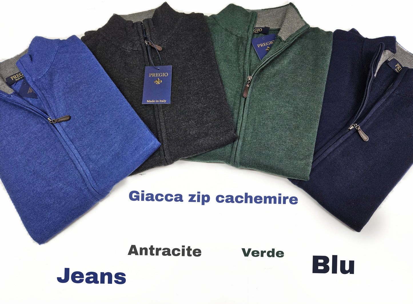 Giacca zip misto cachemire