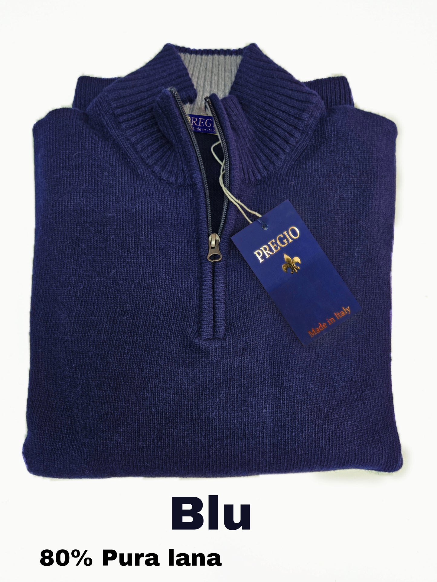 Maglione Lupo zip Pura Lana LAMBSWOOL