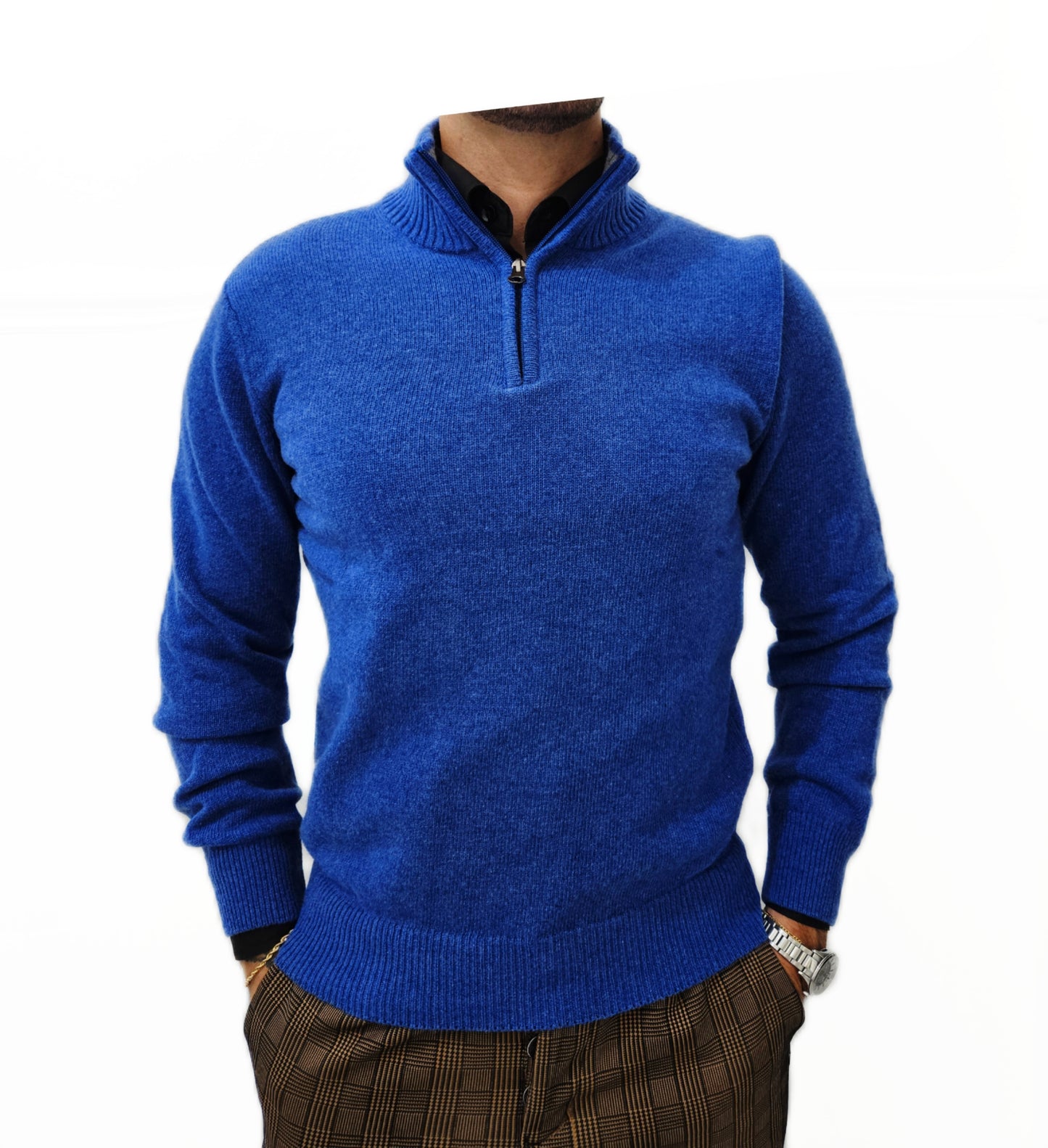 Maglione Lupo zip Pura Lana LAMBSWOOL