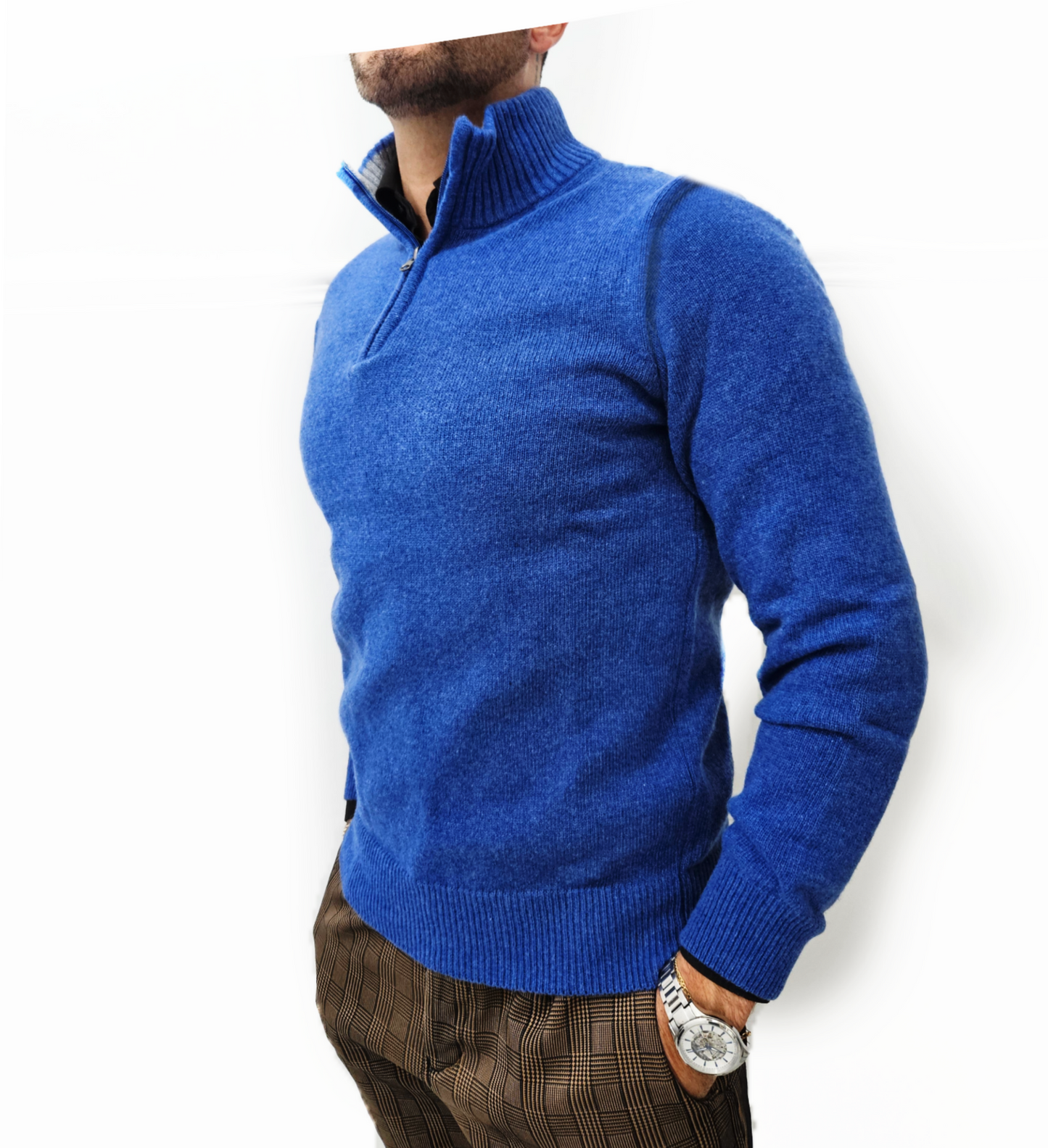 Maglione Lupo zip Pura Lana LAMBSWOOL