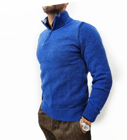 Maglione Lupo zip Pura Lana LAMBSWOOL